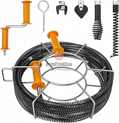 Комплектация набора для прочистки канализационных труб Crocodile 16 мм × 20 м