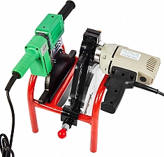 Нагреватель и торцеватель в боксе механического стыкового сварочного аппарата для пнд труб Gas Fusion Red-250R4